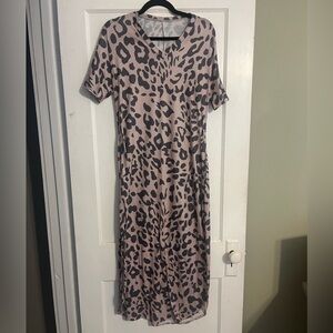 Pink Lily Animal Print Midi Dress